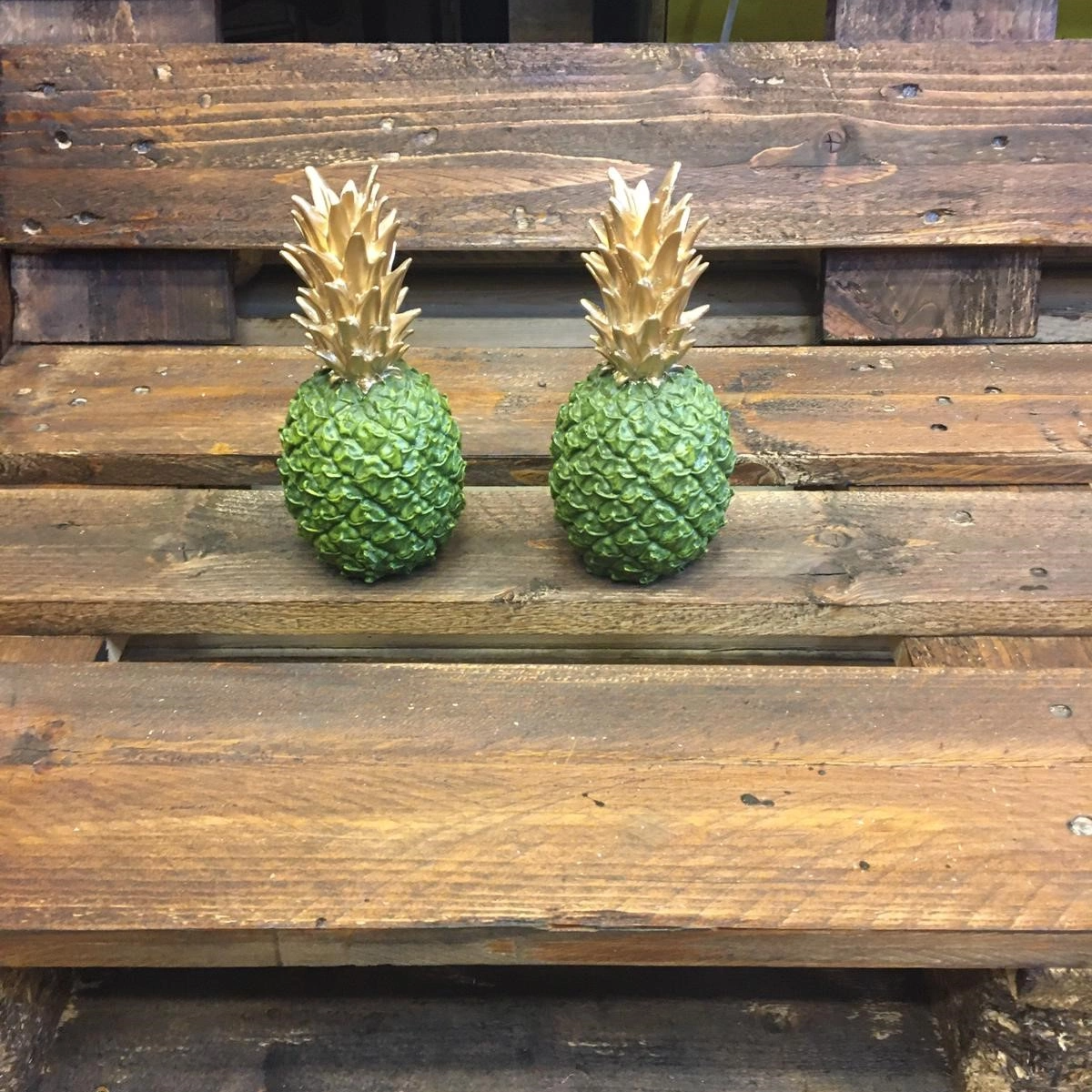 Ananas grön/guld