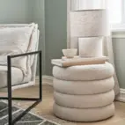 Bordslampa textil beige