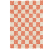 Matta rutig orange/vit