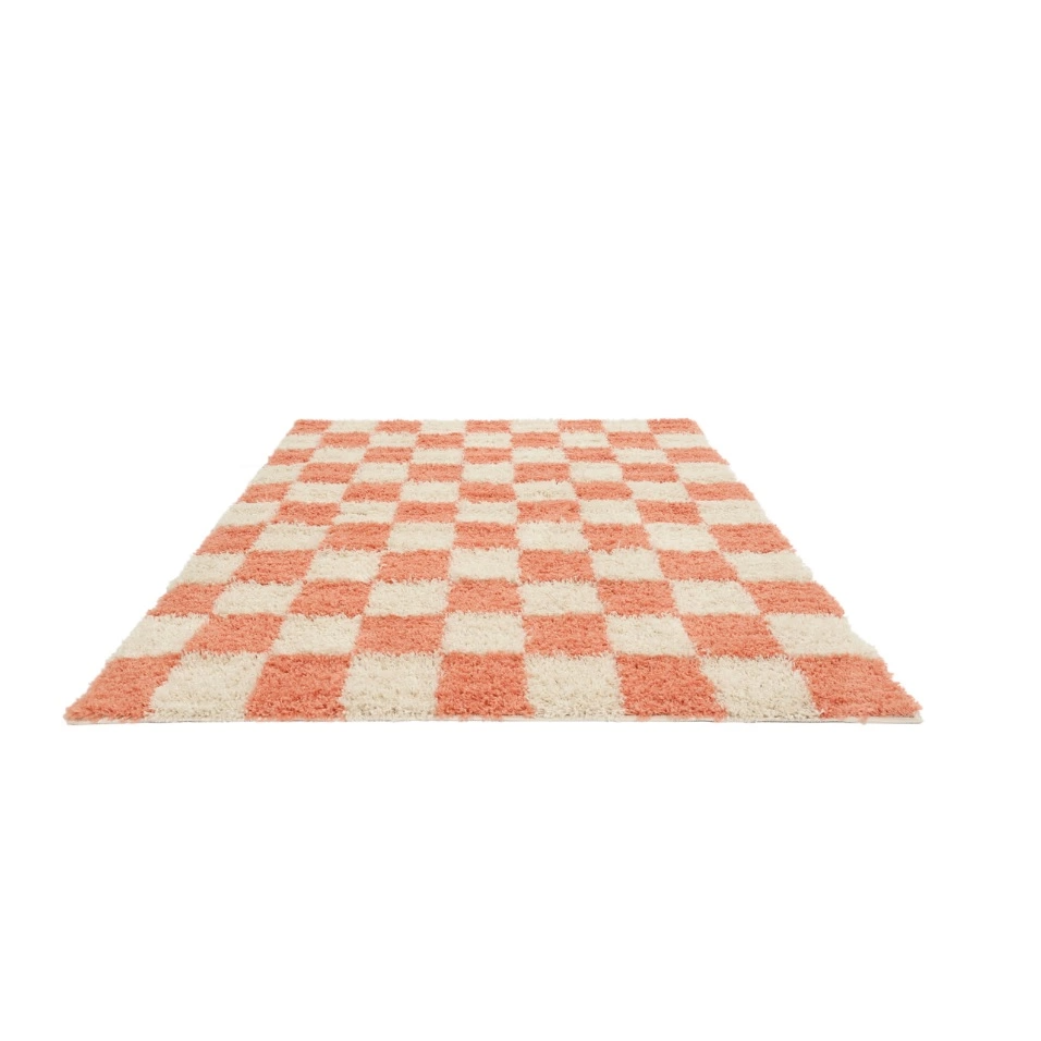 Matta rutig orange/vit