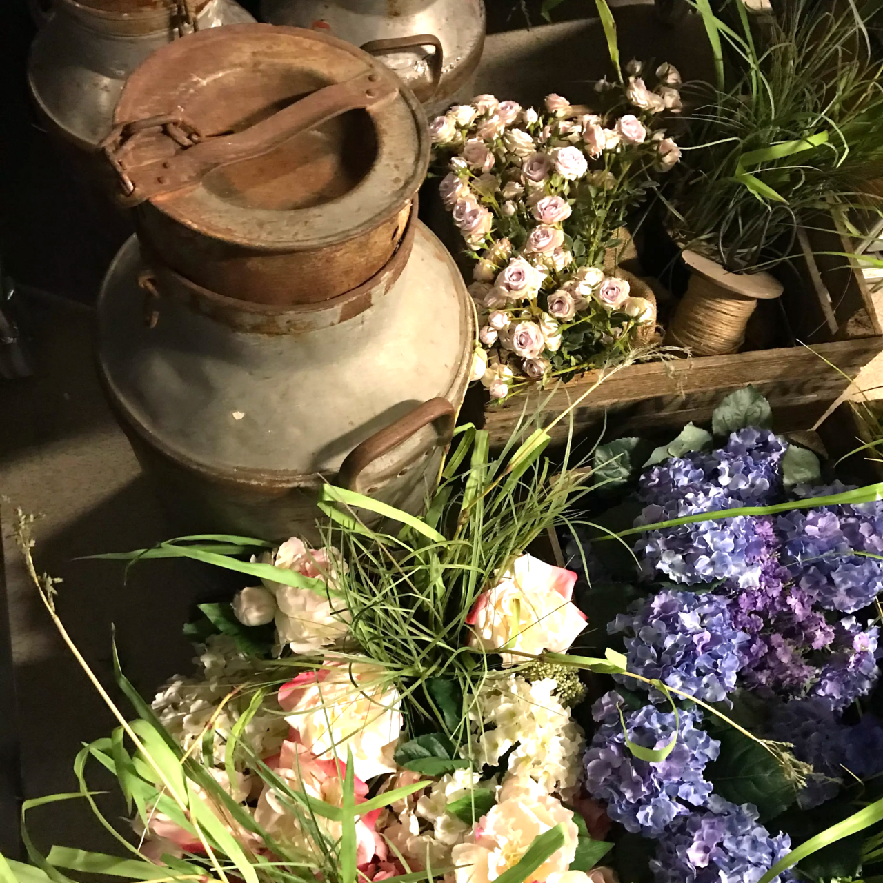 Blommande krukväxter konst