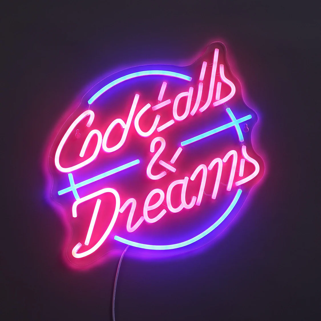 Neonskylt Cocktails & Dreams