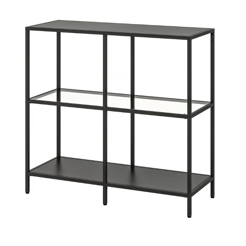 Hylla metall svart låg