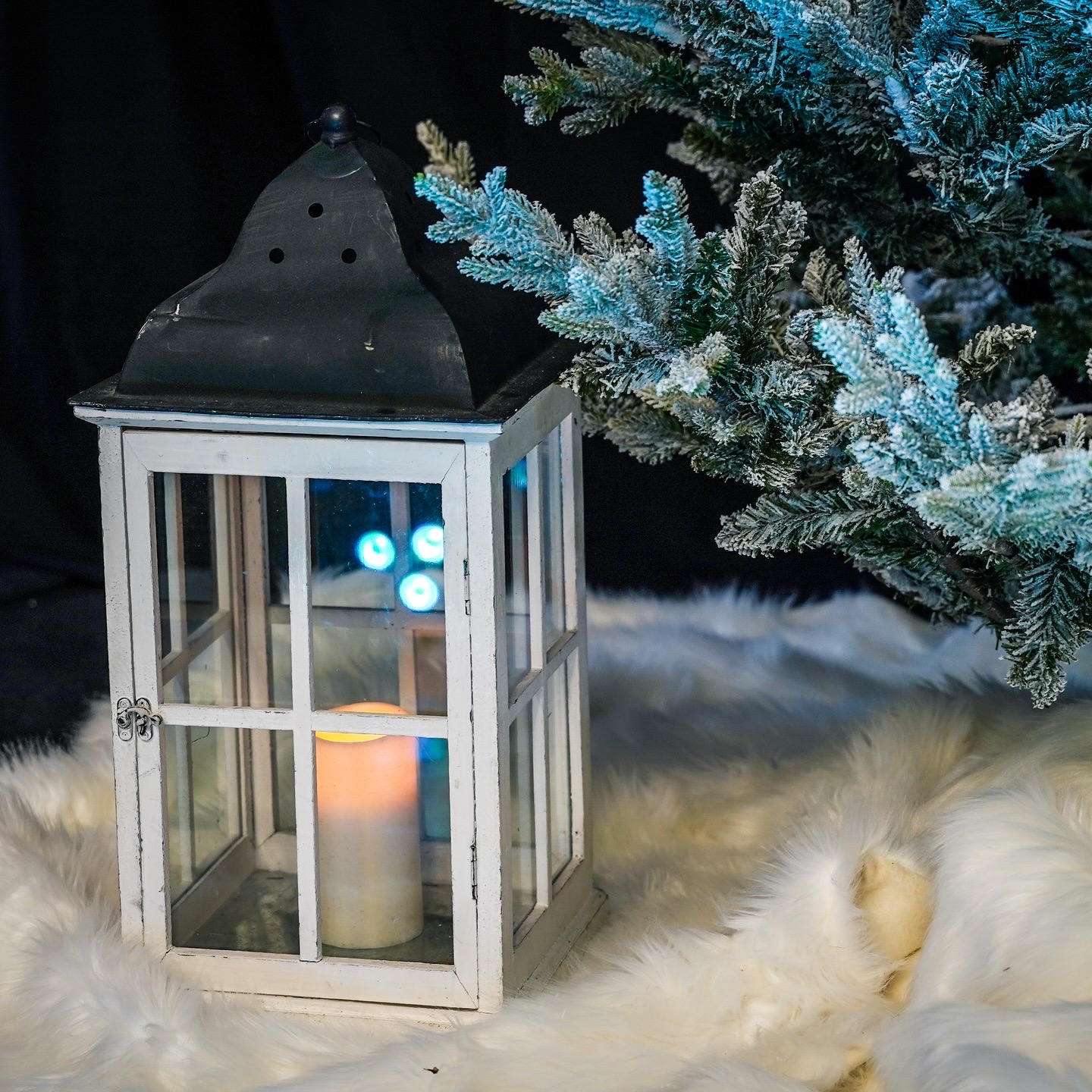 Ljuslykta vit trä 70cm