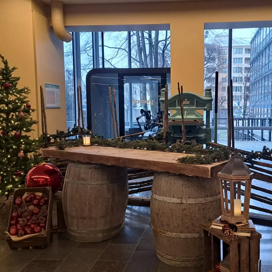 Bar på trätunnor Jul