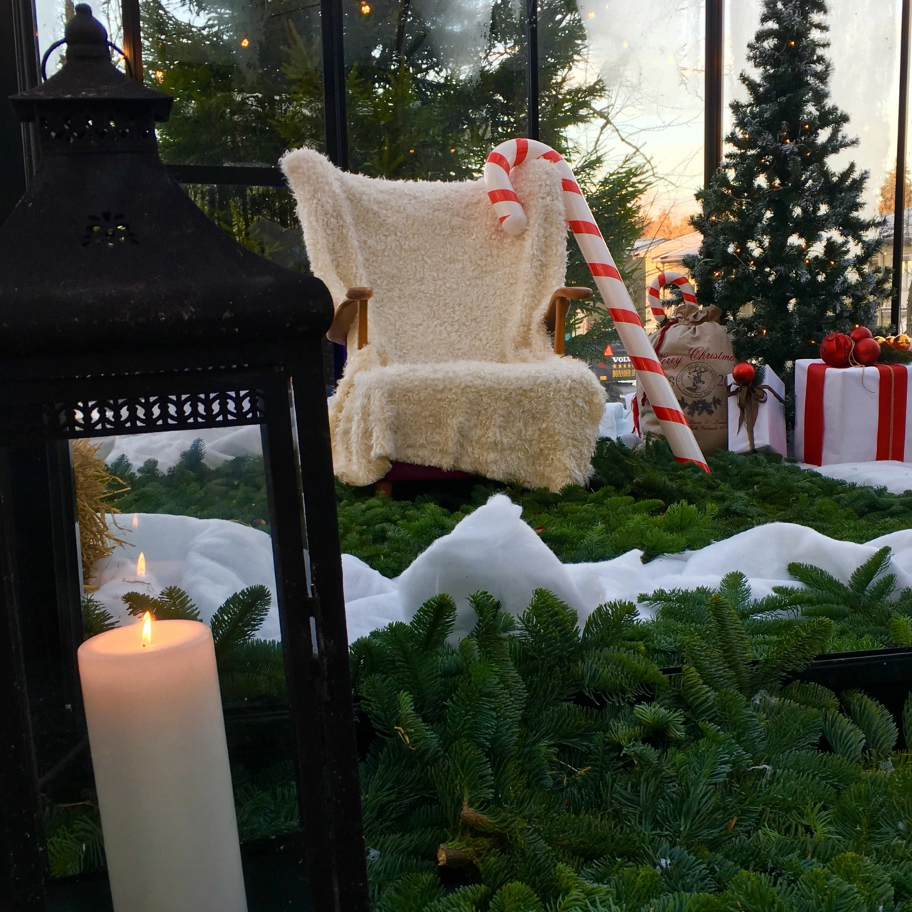 Ljuslykta rost/glas 71cm