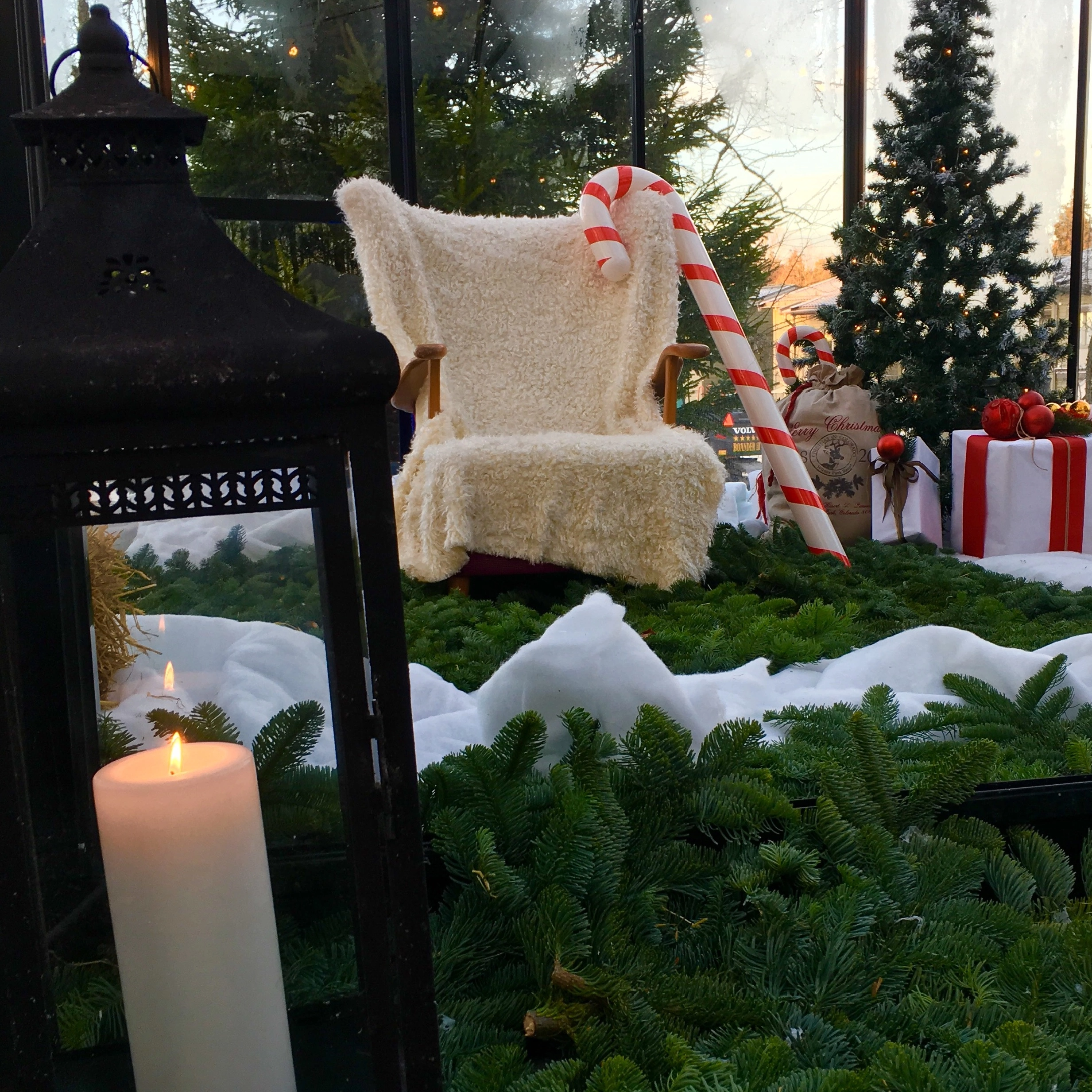 Ljuslykta rost/glas 71cm