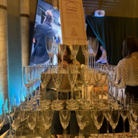 Champagnepyramid speglar