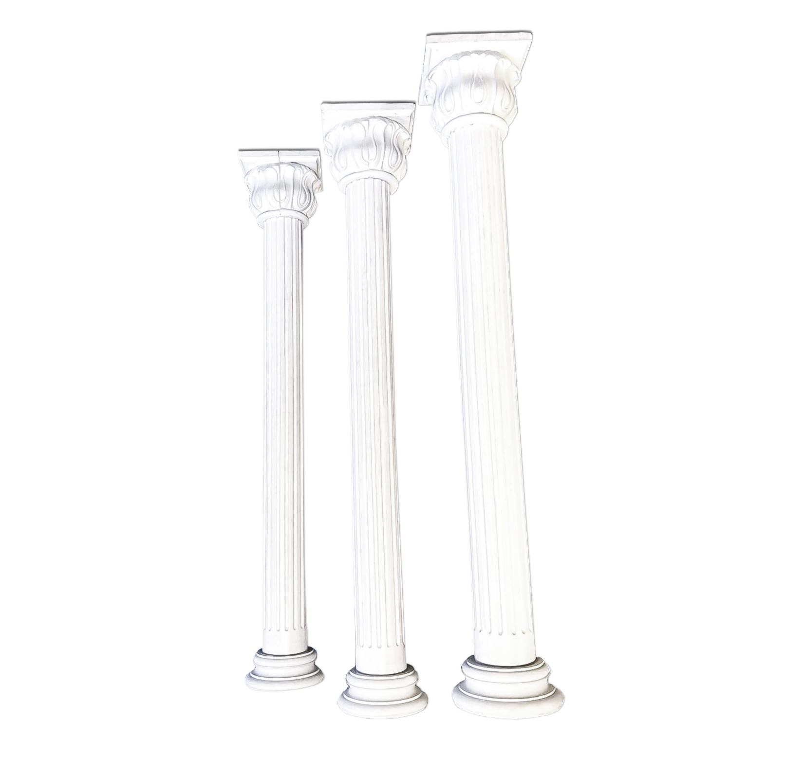 Pelare vit ribbad yta