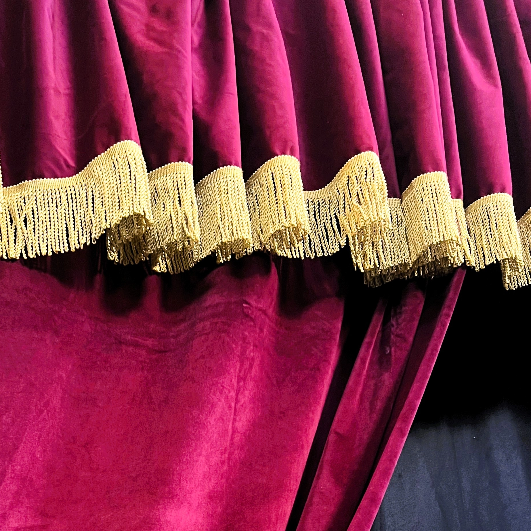 Sammet med guldfransar