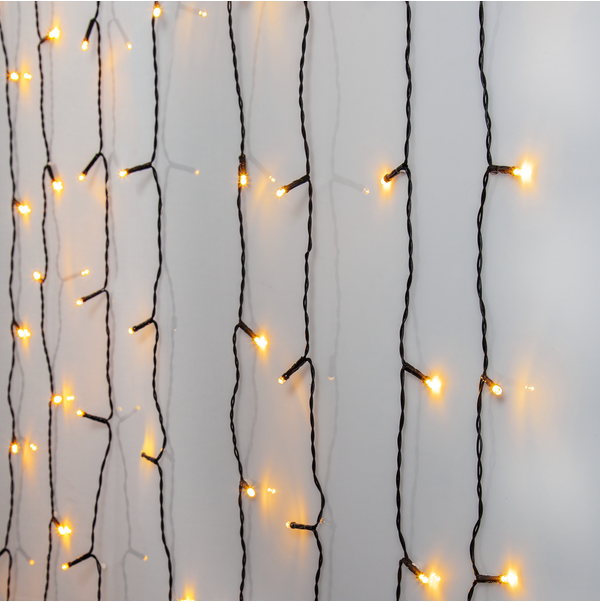 LEDgardin svart 1m x 4m
