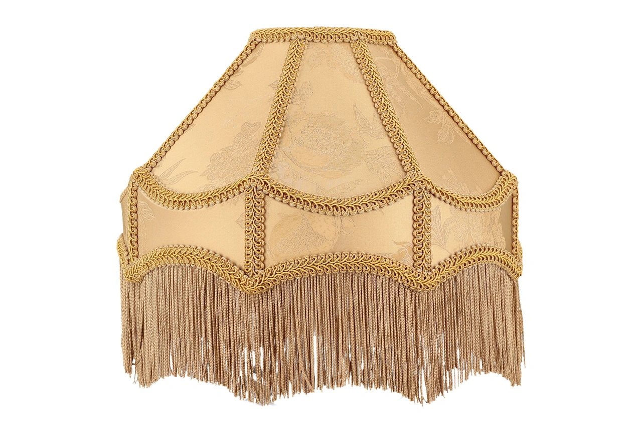 Lampskärm guld fransar
