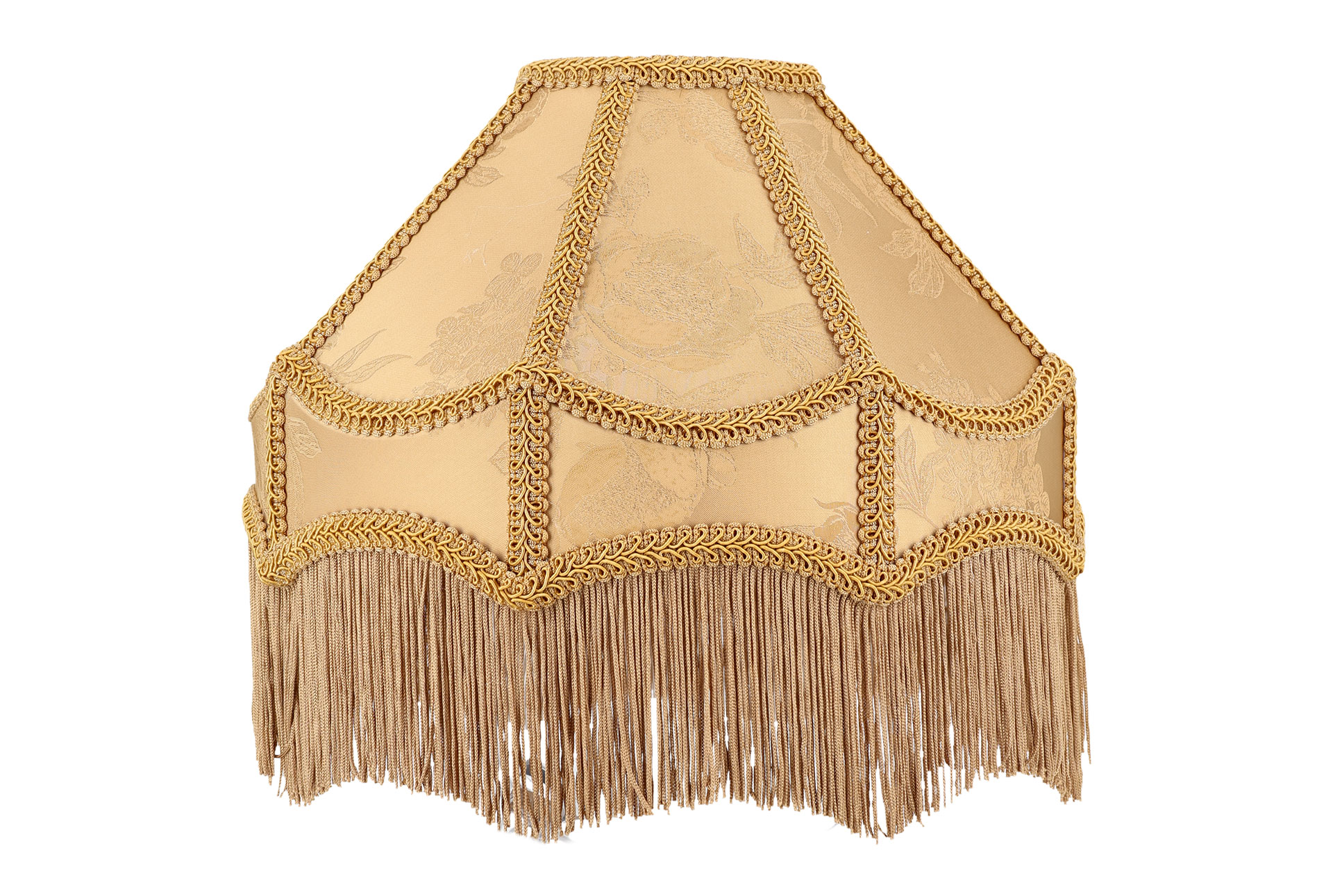 Lampskärm guld fransar