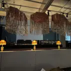 Lampskärm guld fransar