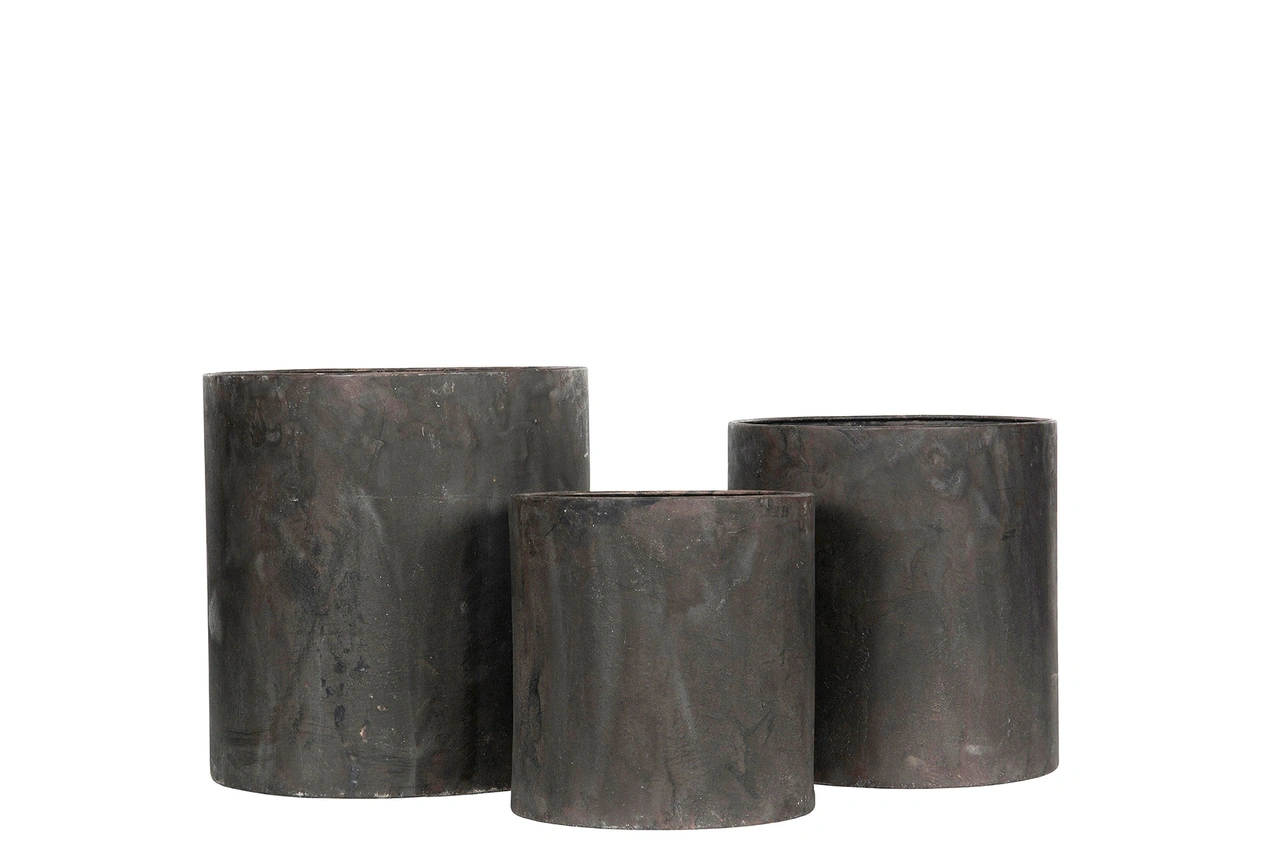 Kruka metall betonggrå