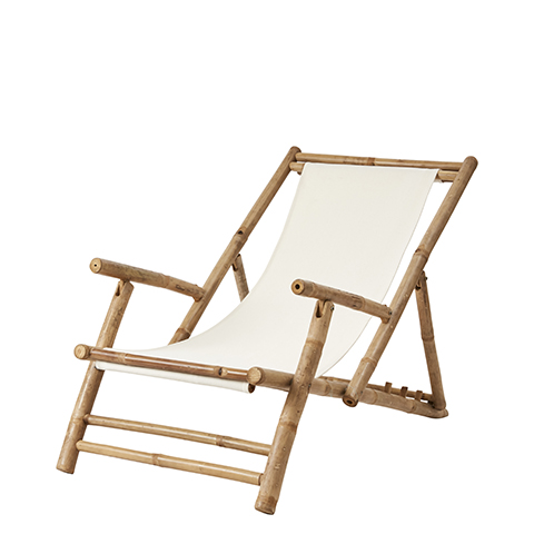 Solstol bambu vit canvas