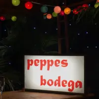 Peppes Bodega ljusskylt