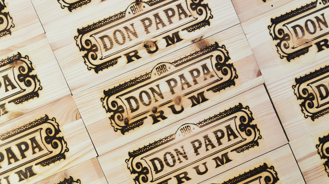 Vintage trälådor Don Papa Rum