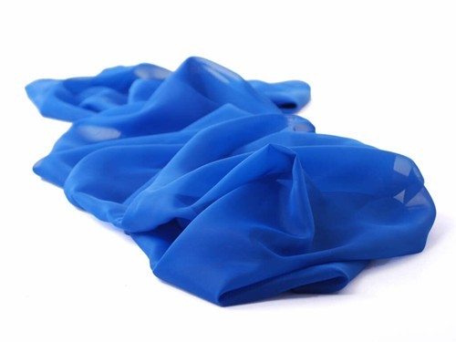 Voile tyg blått