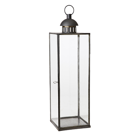 Ljuslykta metall/glas 61-66cm
