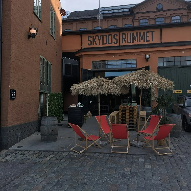 Solstol röd canvas