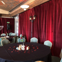 Backdrop mörkröd sammet