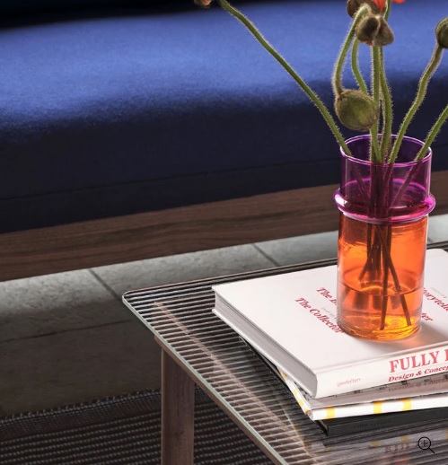 Vas glas orange/rosa